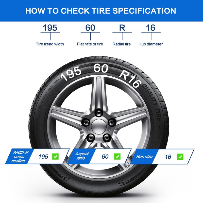Arbnic 2 Packs Tire Chains Car Anti Slip Snow Chains for SUV/Truck/Car in Snow, Sand, Mud and Ice (KN110) - Image 4
